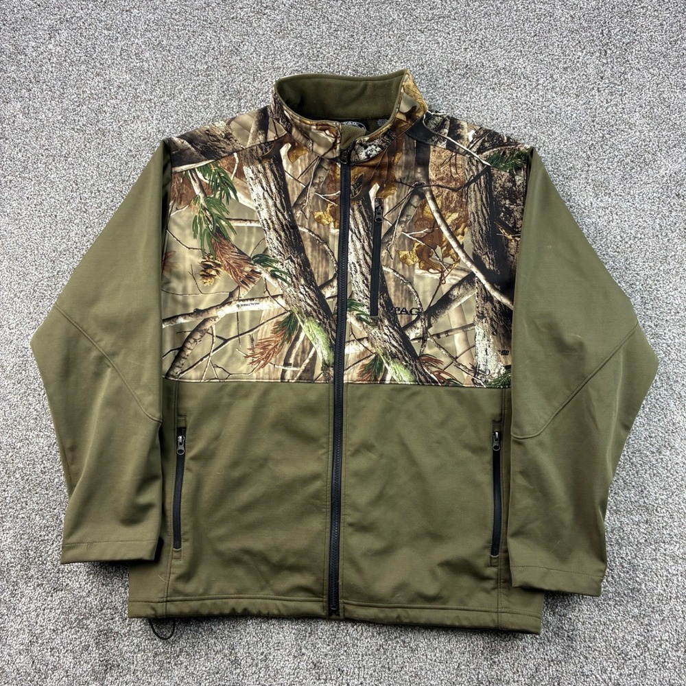 TAG Safari Camo Jacket Mens Large Green Full Zip Hunting Realtree Camouflage